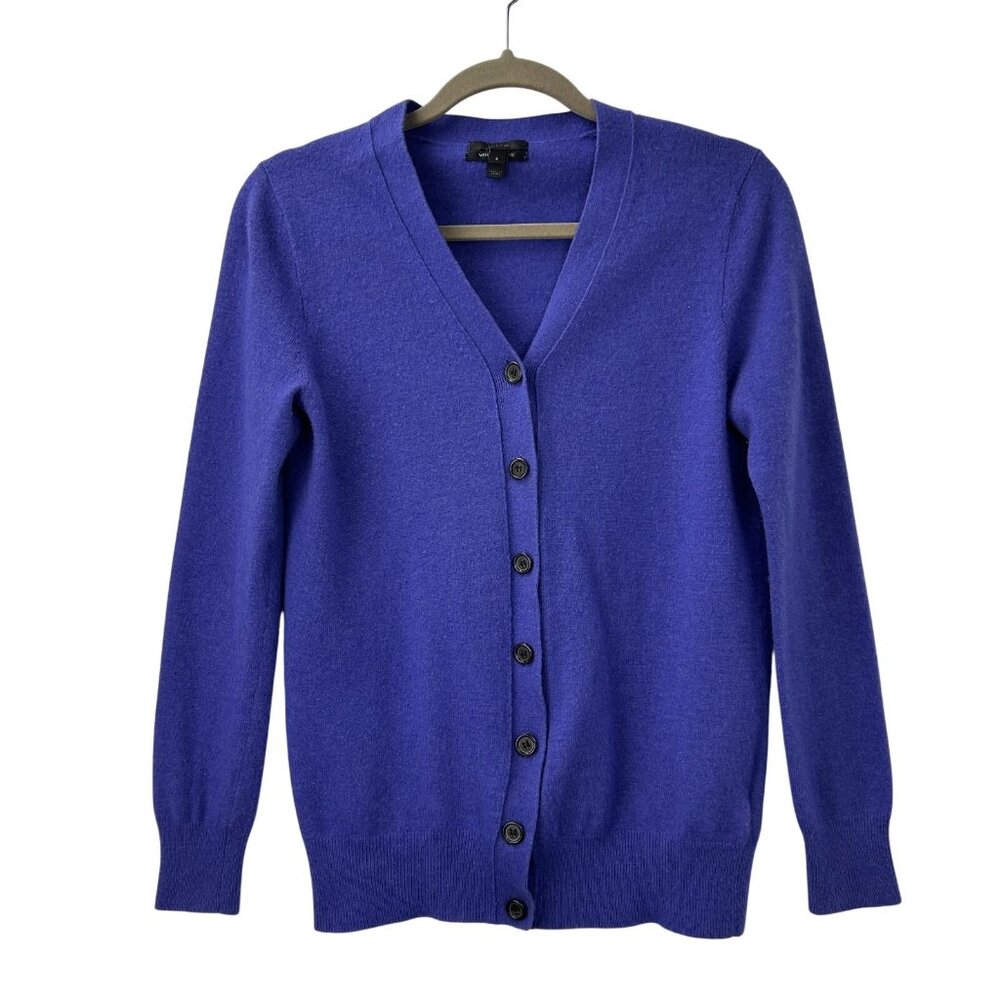 J Crew Women’s Small Purple Cashmere & Wool Blend Button Front Cardigan Sweater